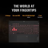 ASUS TUF Gaming A17 FA707NU-HX135W 17.3"  gaming laptop Zwart/grijs | R5 7535HS | RTX 4050 | 16 GB | 512 GB SSD