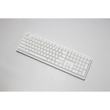 Ducky Zero 6108 Pure White RGB mechanisch gaming toetsenbord Wit, US lay-out (QWERTY), Cherry MX2A Red, 100%, RGB leds, Double-shot PBT, hot swap, 2.4GHz | Bluetooth | USB-C