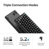 Keychron K2 Ultra 8K Wireless Custom Mechanical Keyboard Zwart, US lay-out (QWERTY), Keychron Apex Red, 75%, RGB leds, OSA Double-shot PBT, USB-C | 2.4 GHz | Bluetooth 5.2