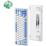 MCHOSE G75 Pro Tri-mode Gasket Structuur Mechanisch gaming toetsenbord Blauw, US lay-out, KTT Cabbage Tofu V2, 75%, RGB, hot swap, PBT Double-Shot, 2.4 GHz / USB-C / Bluetooth