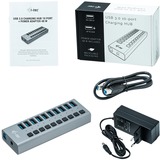 i-tec USB 3.0 Charging HUB 10 port + Power Adapter usb-hub Zwart