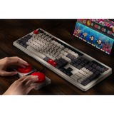 8BitDo Retro Mechanical Keyboard N Edition, gaming toetsenbord Grijs/donkerrood, US lay-out, Kailh Box White, Bluetooth Low Energy, Wireless 2.4G, USB