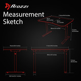 Arozzi Arena Fratello Gaming Desk - Black Zwart/rood