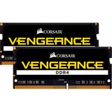 Corsair 32 GB DDR4-3200 (2x 16 GB) Kit laptopgeheugen Zwart, CMSX32GX4M2A3200C22, Vengeance