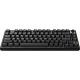 HelloGanss HS75T Black RGB mechanisch toetsenbord Zwart, US lay-out (QWERTY), Cherry MX Brown, 75%, RGB leds, PBT Doubleshot keycaps, hot swap, 2,4 GHz | Bluetooth | USB-C