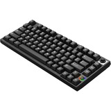 HelloGanss HS75T Black RGB mechanisch toetsenbord Zwart, US lay-out (QWERTY), Cherry MX Brown, 75%, RGB leds, PBT Doubleshot keycaps, hot swap, 2,4 GHz | Bluetooth | USB-C