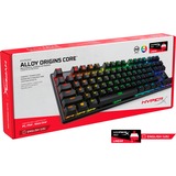 HyperX Alloy Origins Core, gaming toetsenbord Zwart, US lay-out, HyperX Red, TKL, RGB leds