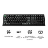Keychron K10 Ultra 8K Wireless Custom Mechanical Keyboard Zwart, US lay-out (QWERTY), Keychron Apex Brown, 100%, RGB leds, OSA Double-shot PBT, USB-C | 2.4 GHz | Bluetooth 5.2