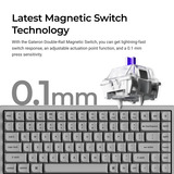 Keychron K2 HE-F1C Concrete Edition RGB mechanisch toetsenbord Zwart, US lay-out (QWERTY), Gateron Double-Rail Magnetic Nebula, 75%, 75%, RGB leds, OSA double-shot PBT, hot swap, 2.4GHz | Bluetooth 5.2 | USB-C