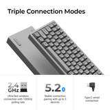 Keychron K2 HE-F1C Concrete Edition RGB mechanisch toetsenbord Zwart, US lay-out (QWERTY), Gateron Double-Rail Magnetic Nebula, 75%, 75%, RGB leds, OSA double-shot PBT, hot swap, 2.4GHz | Bluetooth 5.2 | USB-C