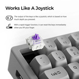 Keychron K2 HE-F1C Concrete Edition, toetsenbord Zwart/houtkleur, US lay-out, Gateron Double-Rail Magnetic Nebula, 75%, RGB leds, OSA double-shot PBT, hot swap, 2.4GHz | Bluetooth 5.2 | USB-C