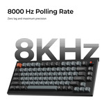 Keychron V1W-D1 8K QMK Wired Custom Mechanical Keyboard Zwart, US lay-out (QWERTY), Keychron Super Red, 75%, RGB leds, 75%, Double-shot PBT, hot swap, 8K, Knop