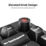 Keychron V1W-D1 8K QMK Wired Custom Mechanical Keyboard Zwart, US lay-out (QWERTY), Keychron Super Red, 75%, RGB leds, 75%, Double-shot PBT, hot swap, 8K, Knop