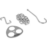 Petromax Driepoot verbinder (set met haken en ketting) | Tripod Lashing d-ring houder Roestvrij staal, Set with Hooks and Chain