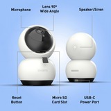 Swann EVO​ 2K Pan & Tilt Indoor Wi-Fi Camera Wit/zwart