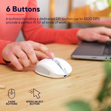 Trust Ozaa Compact Draadloze Muis Oplaadbaar Wit, 800-3200 Dpi, 2.4GHz, Bluetooth, Stille Knoppen