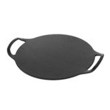 Victoria Pizzapan met twee handgrepen 38 cm, Seasoned bak-/braadpan Zwart, Color packaging