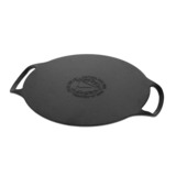 Victoria Pizzapan met twee handgrepen 38 cm, Seasoned bak-/braadpan Zwart, Color packaging