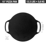 Victoria Pizzapan met twee handgrepen 38 cm, Seasoned bak-/braadpan Zwart, Color packaging