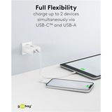 goobay USB-C PD GaN Dual snellader (65 W) Wit, 1x USB-C, 1x USB-A, Power Delivery