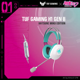 ASUS TUF Gaming H1 Gen II Hatsune Miku Edition over-ear gaming headset Wit/turquoise, Pc, PlayStation 4, PlayStation 5