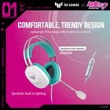 ASUS TUF Gaming H1 Gen II Hatsune Miku Edition over-ear gaming headset Wit/turquoise, Pc, PlayStation 4, PlayStation 5