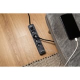 Brennenstuhl Ecolor 4-voudige stekkerdoos met 2 USB-laadaansluitingen stekkerdoos Zwart, 2x USB-C