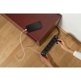 Brennenstuhl Ecolor 4-voudige stekkerdoos met 2 USB-laadaansluitingen stekkerdoos Zwart, 2x USB-C
