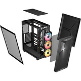 Corsair 3200D RS ARGB Smoke midi tower behuizing Donkergrijs | 1x USB-A | 1x USB-C | RGB | Tempered Glass