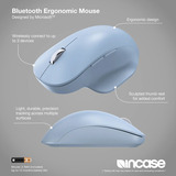 INCASE Designed by Microsoft Bluetooth Ergonomic Mouse Lichtblauw, 2.400 dpi