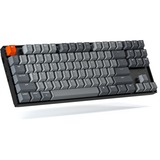 Keychron K8-G3, toetsenbord Grijs/grijs, US lay-out, Gateron Brown, white leds, TKL, ABS, hot swap, Bluetooth 5.1