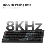 Keychron V6 Ultra 8K Wireless Custom Mechanical Keyboard Zwart, US lay-out (QWERTY), Keychron Silk POM Brown, 100%, 100%, RGB, Hot swap, 2.4 GHz / Bluetooth 5.3 / USB-C