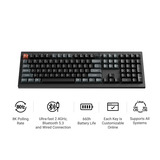 Keychron V6 Ultra 8K Wireless Custom Mechanical Keyboard Zwart, US lay-out (QWERTY), Keychron Silk POM Brown, 100%, 100%, RGB, Hot swap, 2.4 GHz / Bluetooth 5.3 / USB-C