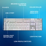 Logitech G915 X LIGHTSPEED Low-Profile Wireless Gaming Keyboard Wit, US-International, GL Tactile, Double-Shot PBT, RGB, LIGHTSPEED draadloos / Bluetooth / USB-C