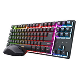 Trust GXT 832 Thado Draadloze set desktopset Zwart, US lay-out (QWERTY), 80% (TKL)	, RGB, 800 - 6.400 dpi