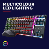 Trust GXT 832 Thado Draadloze set desktopset Zwart, US lay-out (QWERTY), 80% (TKL), RGB, 800 - 6.400 dpi