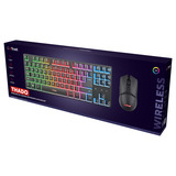 Trust GXT 832 Thado Draadloze set desktopset Zwart, US lay-out (QWERTY), 80% (TKL), RGB, 800 - 6.400 dpi
