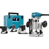 Makita 230 V Boven- en kantenfrees RT0700CX3J freesmachine Blauw/zwart, In Mbox