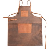 Petromax Buffelleren Schort met rugband | Buffalo Leather Apron with cross back straps Donkerbruin, ab-x