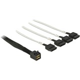 DeLOCK Mini SAS HD SFF-8643 > 4x SATA 7-Pin kabel Zwart, 0,5 meter