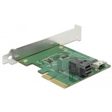 DeLOCK PCI Express x4 Card U.2 NVMe naar 1 x internal SFF-8654 4i + 1 x internal SFF-8643 – Low Profile Form Factor adapter Zilver