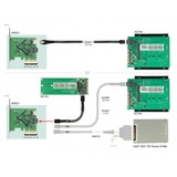 DeLOCK PCI Express x4 Card U.2 NVMe naar 1 x internal SFF-8654 4i + 1 x internal SFF-8643 – Low Profile Form Factor adapter Zilver