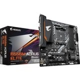 GIGABYTE B550M AORUS ELITE socket AM4 moederbord Zwart/grijs, RAID, Gb-LAN, Sound, µATX