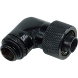 Alphacool 16/10 compression fitting 90° draaibaar G1/4 verbinding Zwart