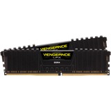 Corsair 16 GB DDR4-3200 (2x 8 GB) Kit werkgeheugen Zwart, CMK16GX4M2E3200C16, Vengeance LPX, XMP 2.0