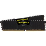 Corsair 8 GB DDR4-2666 Kit werkgeheugen Zwart, CMK8GX4M2A2666C16, Vengeance LPX, XMP