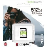 Kingston Canvas Select Plus SDXC 512 GB geheugenkaart Zwart, SDS2/512GB, Class 10 UHS-I U3