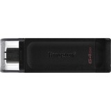 Kingston DataTraveler 70 64 GB usb-stick Zwart, DT70/64GB, USB-C 3.2 Gen 1