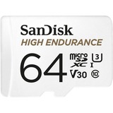 SanDisk High Endurance microSDXC 64 GB geheugenkaart Wit, Class 10, V30, U3, Incl. adapter