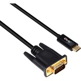 Club 3D Actieve USB-C naar VGA kabel Zwart, 5 meter